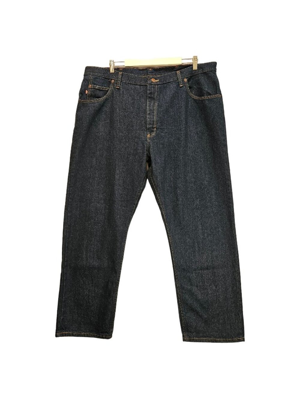 Red Kap Blue Jeans Mens 42x30 straight leg dark wash logo work denim 100% Cotton